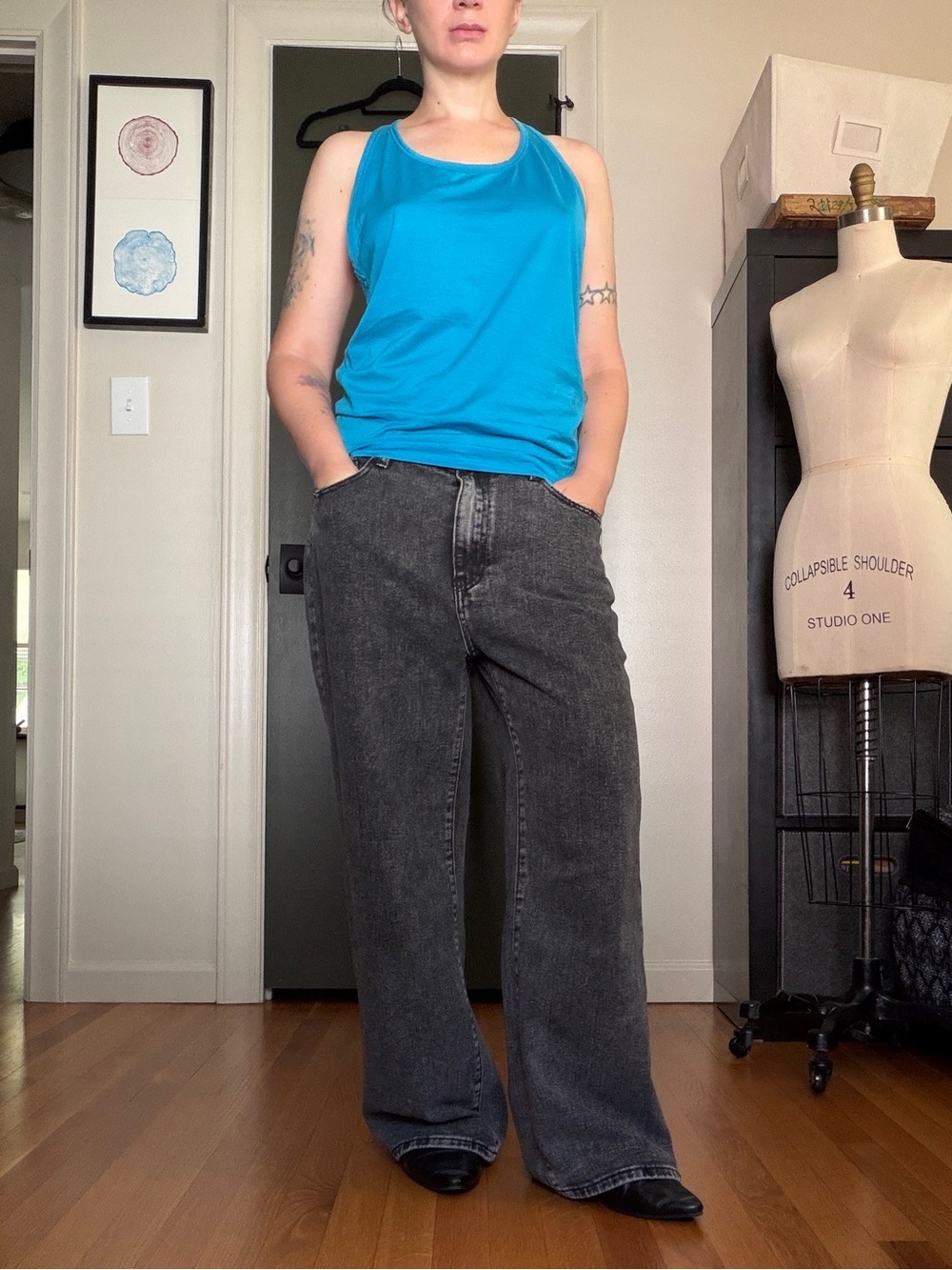 Helmut Lang Vibrant Blue Racerback Tank